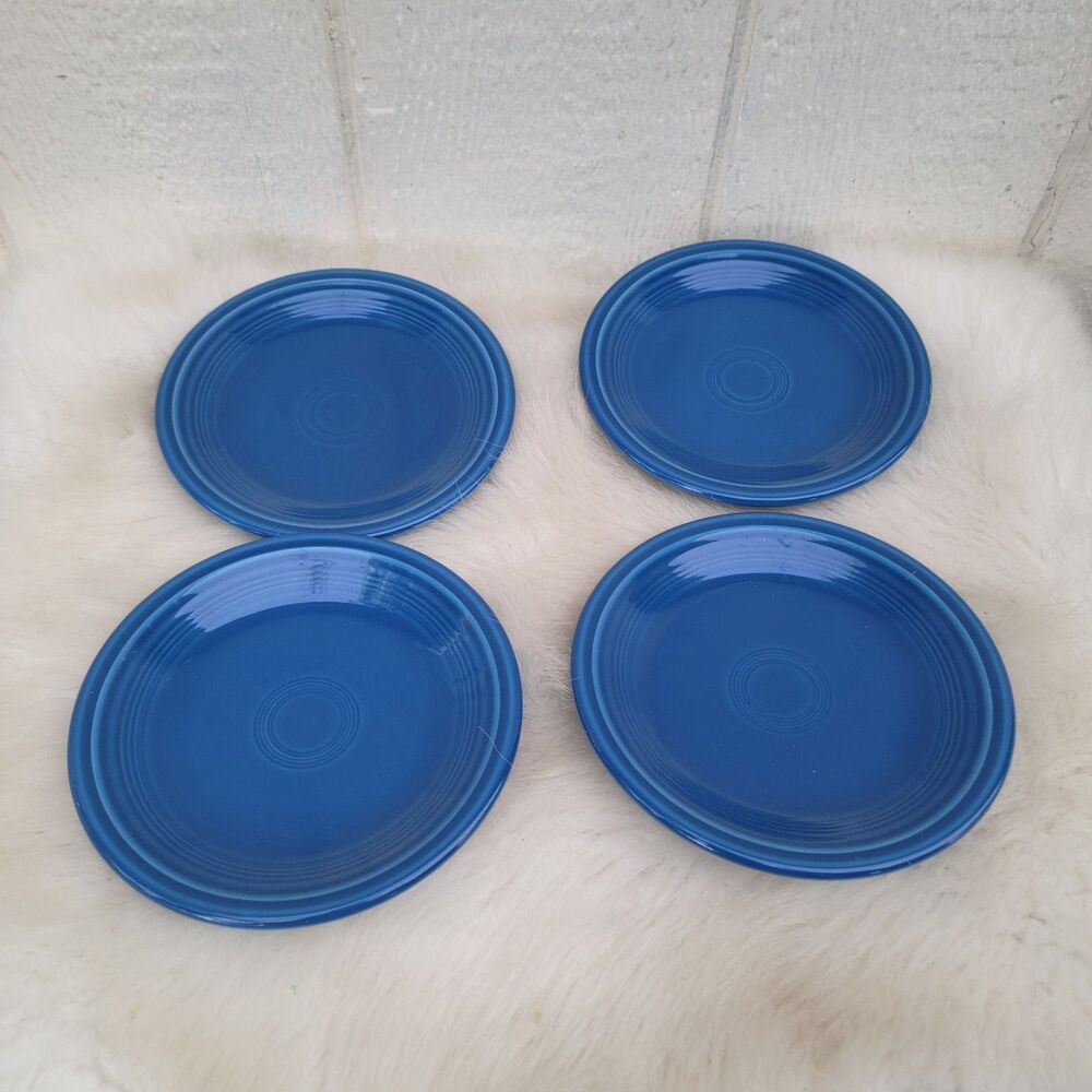 Homer Laughlin Fiestaware Salad Plates Set of 4 Blue 7 in Made in USA